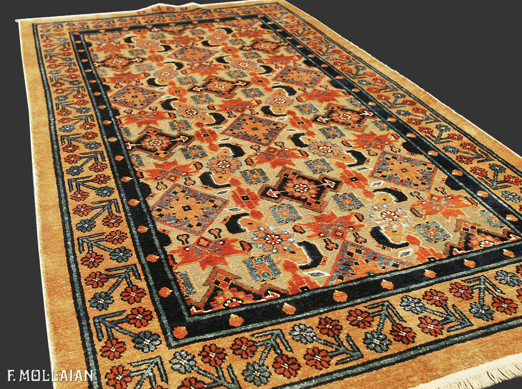 A Rare Antique Imperial Palace Chinese Silk & Metal Rug n°:79466225